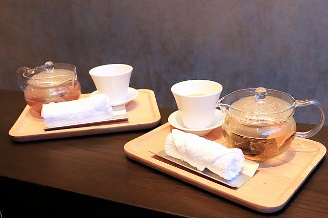 施術後はスパのロビーでお庭を眺めながらお茶タイム