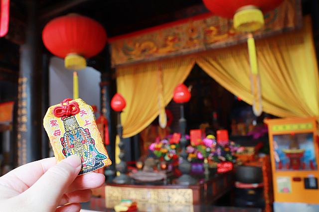3体の媽祖がまつられ、台湾では稀な金色の面を持つ媽祖も