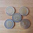 真ん中がフランス、右上がベルギー、右下がドイツ、左下がイタリア、左上はドイツの記念硬貨