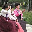 韓服姿の方に出会いやすいのは、南山コル韓屋村。