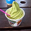 韓国ではソフトクリームもアイスクリーム。緑茶のほろ苦さと香りが濃厚で、ばっちり目が覚めそうです！
